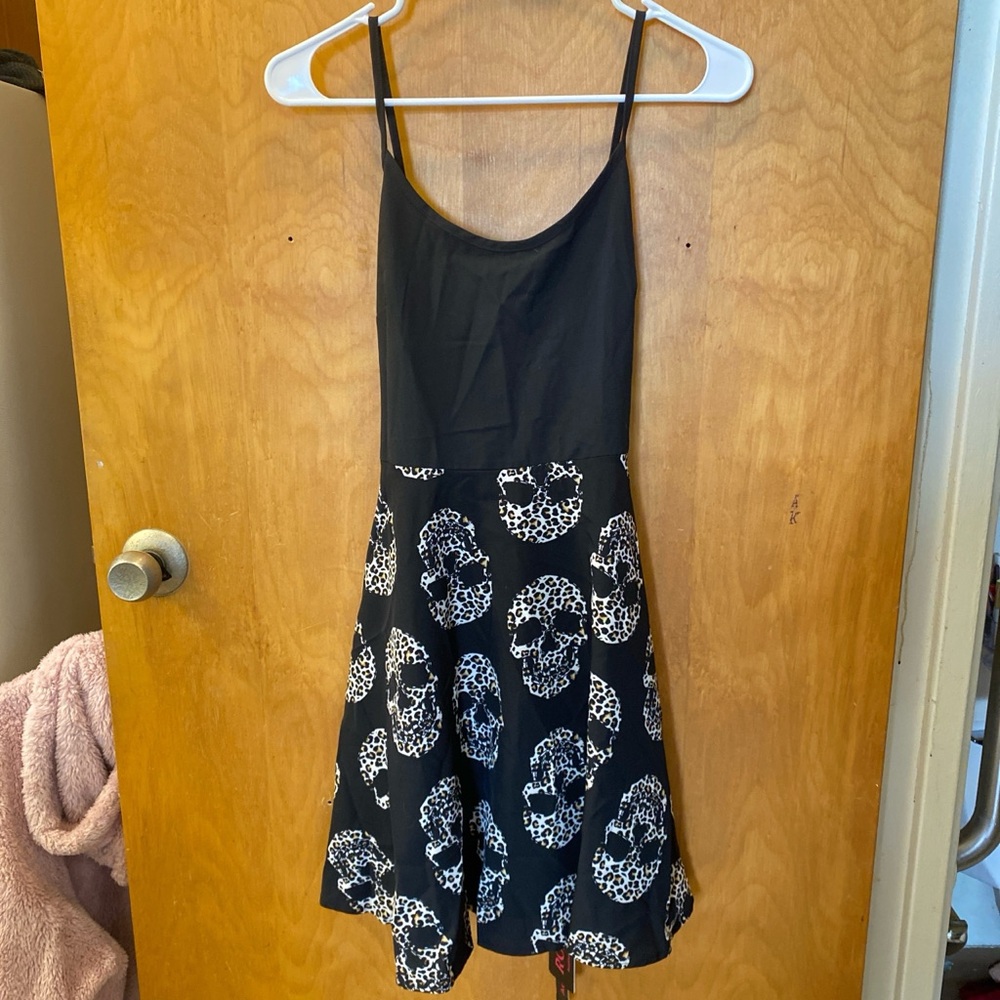 Brand New Black Cheetah Print Skulls Dress